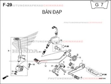 F29 – BÀN ĐẠP – HONDA WINNER 150 V1 2016 (K56G)