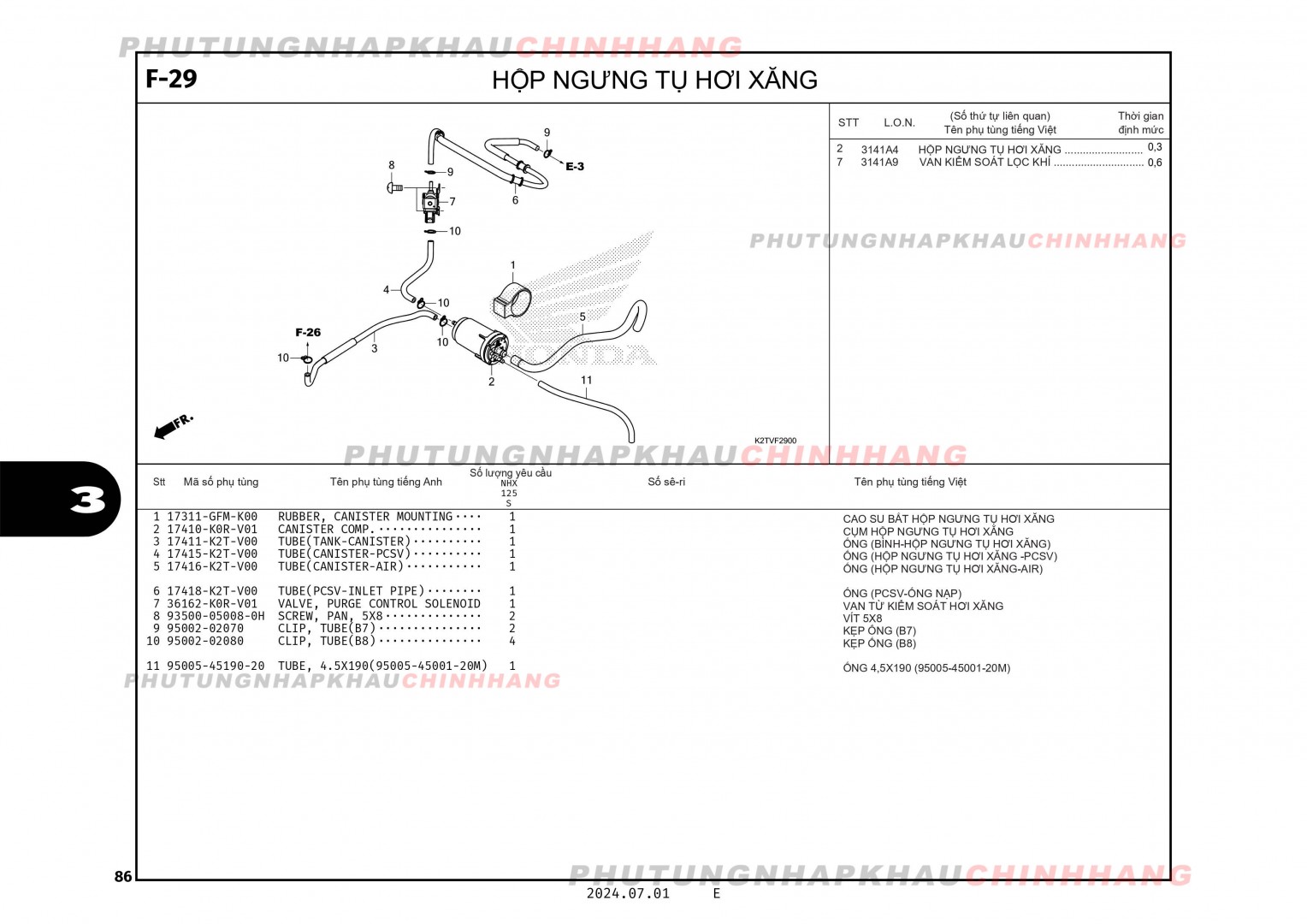 F29 - HỘP NGƯNG TỤ HƠI XĂNG - HONDA LEAD 125 4VAL 2025 (K2TS)