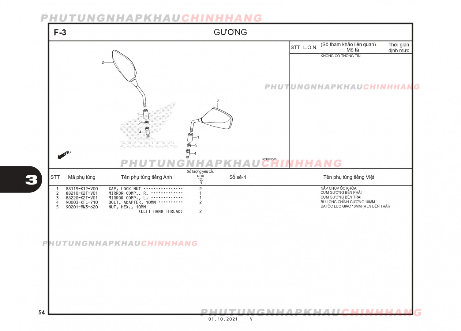 F3 - GƯƠNG - HONDA LEAD 125 4VAL (K2T)