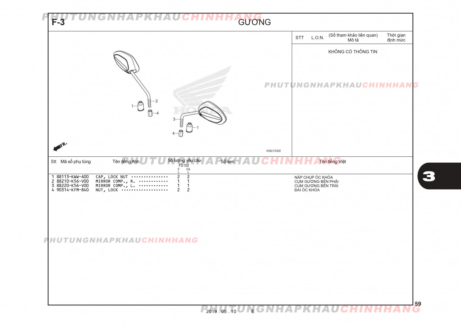 F3 - GƯƠNG - HONDA WINNER X V2 2019 (K56L)