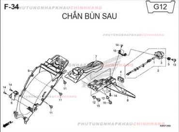 F34 – CHẮN BÙN SAU – HONDA WINNER 150 V1 2016 (K56G)