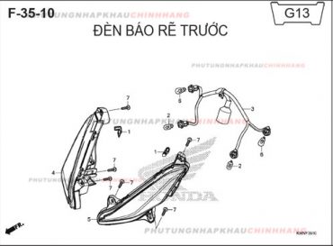 F35-10 – ĐÈN XI NHAN TRƯỚC – HONDA WINNER 150 V1 2016 (K56G)