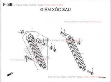 F36 – GIẢM XÓC SAU – HONDA AIR BLADE 125-150 2020 (K1G-K1F)