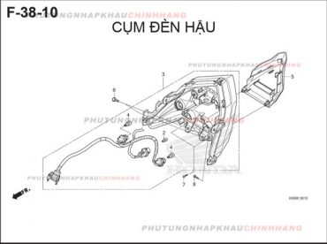 F38-10 – CỤM ĐÈN HẬU – HONDA AIR BLADE 125 2016 (K66)