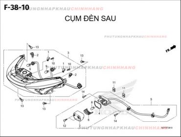 F38-10 – CỤM ĐÈN SAU – HONDA LEAD 125 4VAL 2025 (K2TS)