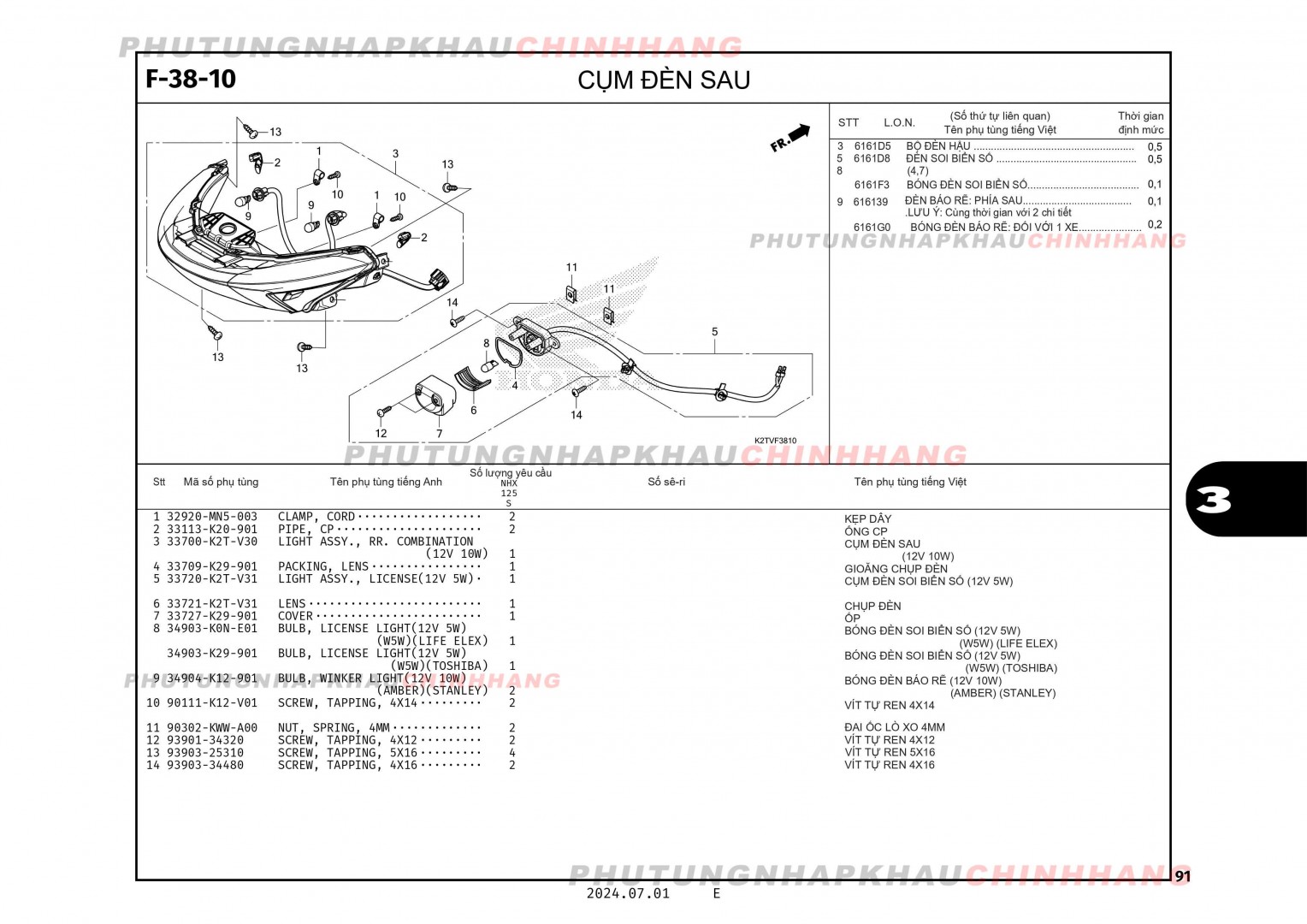 F38-10 - CỤM ĐÈN SAU - HONDA LEAD 125 4VAL 2025 (K2TS)