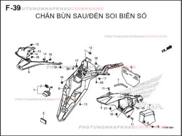 F39 – CHẮN BÙN SAU – HONDA AIR BLADE 125-150 2020 (K1G-K1F)