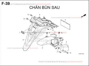 F39 – CHẮN BÙN SAU – HONDA AIR BLADE 125 2016 (K66)