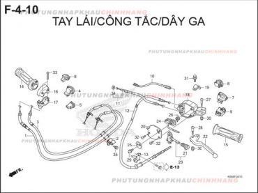 F4-10 – TAY LÁI CÔNG TẮC DÂY GA – HONDA AIR BLADE 125 2016 (K66)