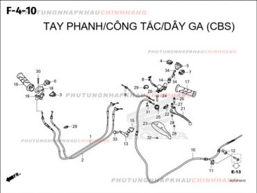 F4-10 – TAY PHANH CÔNG TẮC DÂY GA (CBS) – HONDA LEAD 125 4VAL 2025 (K2TS)