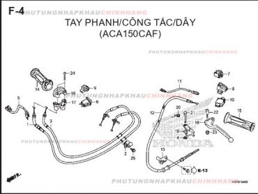 F4 – TAY PHANH CÔNG TẮC DÂY – HONDA AIR BLADE 125-150 2020 (K1G-K1F)