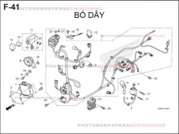 F41 – DÂY ĐIỆN SƯỜN – HONDA AIR BLADE 125 2016 (K66)