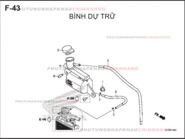 F43 – BÌNH DỰ TRỮ – HONDA AIR BLADE 125-150 2020 (K1G-K1F)