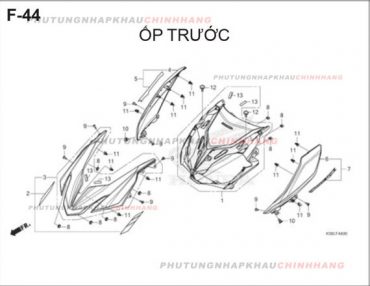 F44 – ỐP TRƯỚC – HONDA WINNER X V2 2019 (K56L)