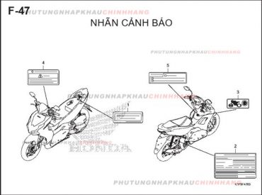 F47 – TEM CANH BÁO – HONDA AIR BLADE 125-150 2020 (K1G-K1F)