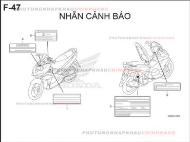 F47 – TEM CẢNH BÁO – HONDA AIR BLADE 125 2016 (K66)