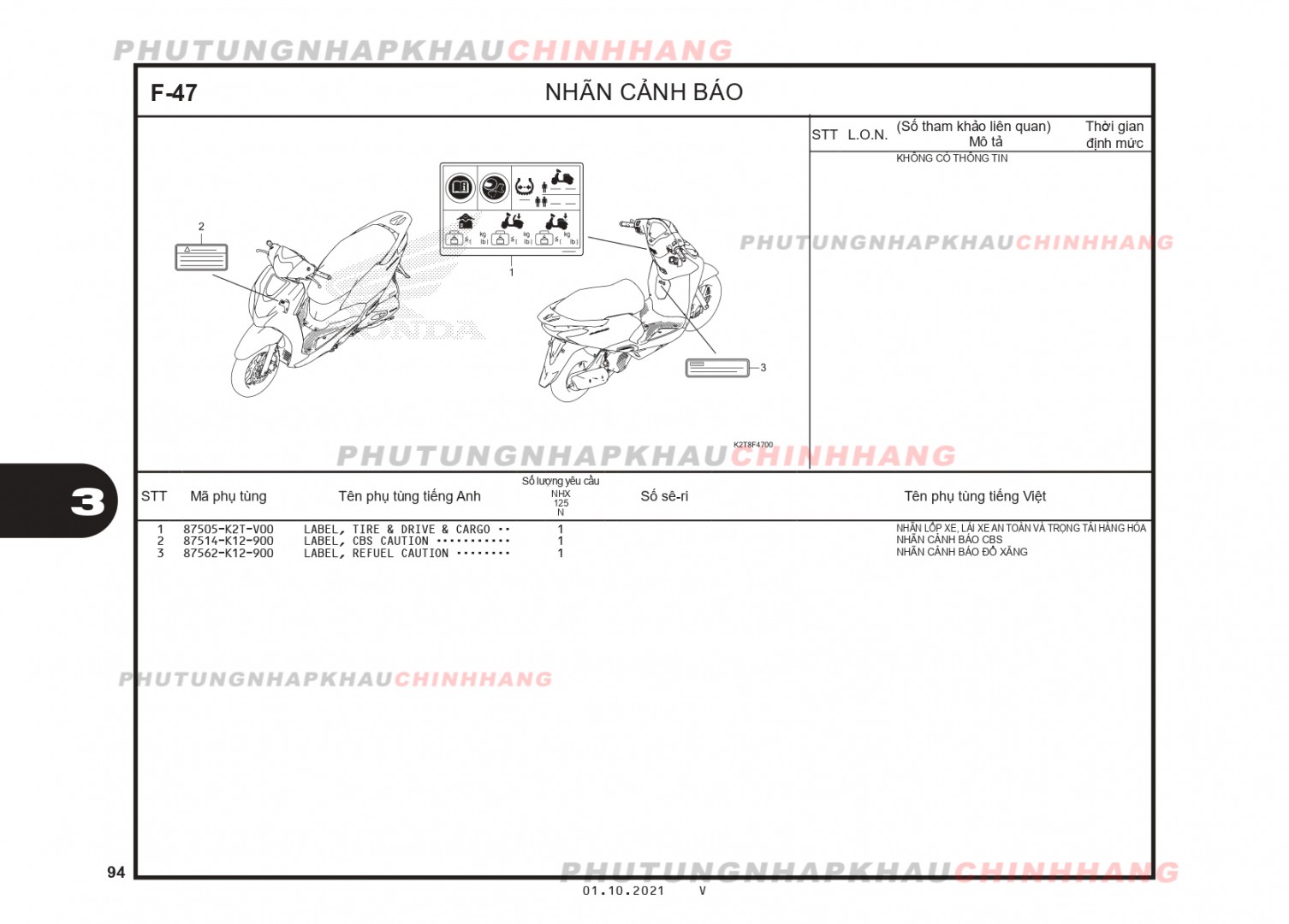 F47 - TEM CẢNH BÁO - HONDA LEAD 125 4VAL (K2T)