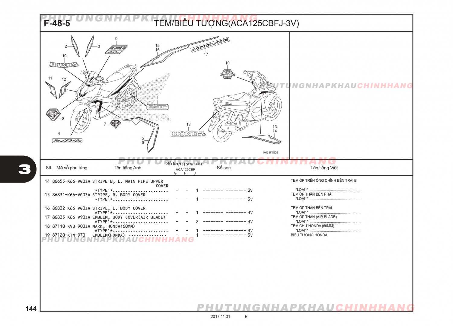 F48-5 - TEM XE (6) - HONDA AIR BLADE 125 2016 (K66)