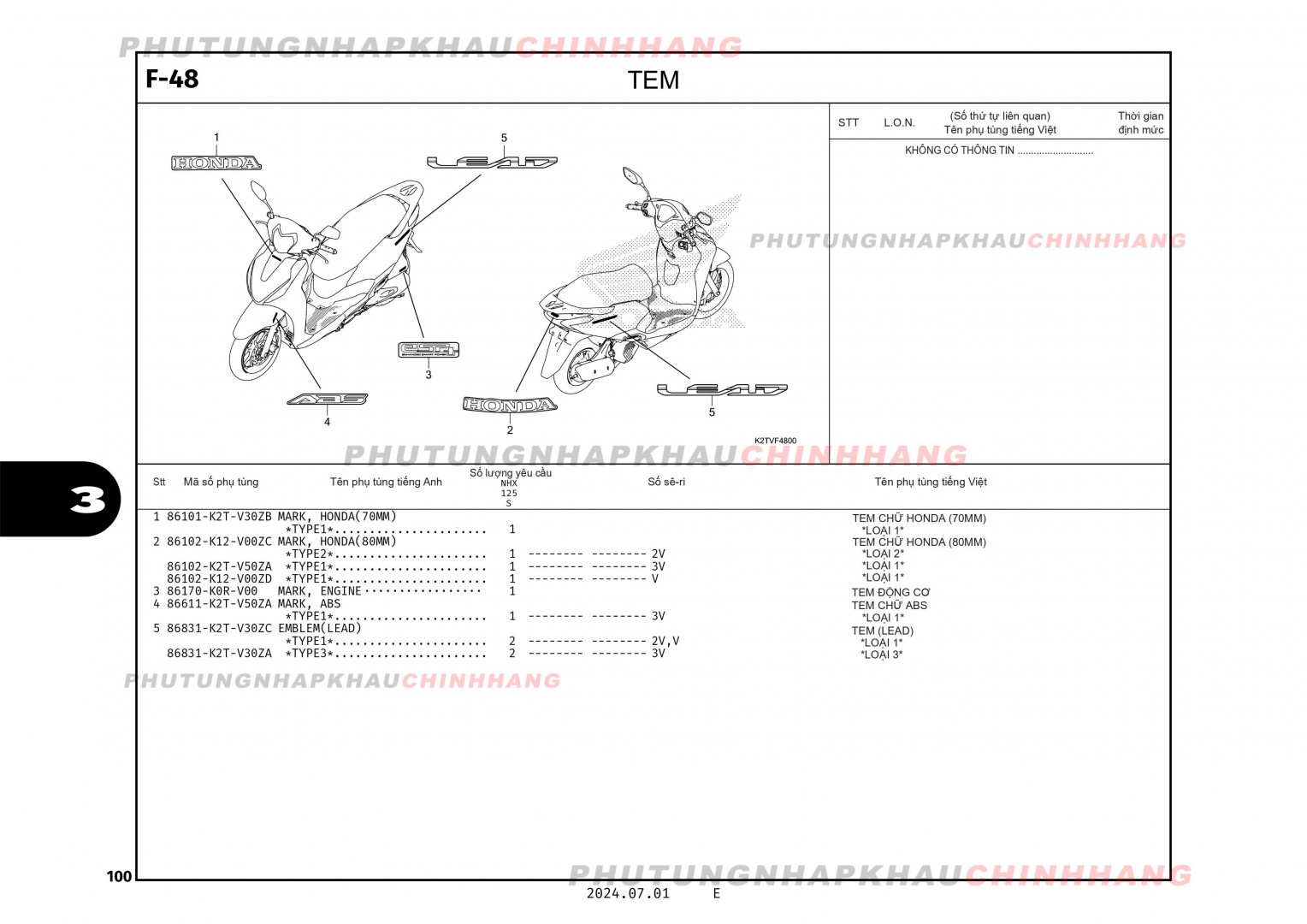 F48 - TEM XE - HONDA LEAD 125 4VAL 2025 (K2TS)