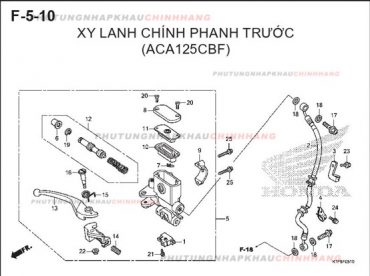 F5-10 – XY LANH CHÍNH PHANH TRƯỚC – HONDA AIR BLADE 125-150 2020 (K1G-K1F)