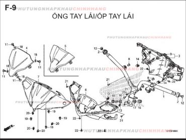 F9 – ỐP TAY LÁI – HONDA AIR BLADE 125-150 2020 (K1G-K1F)