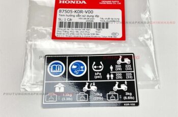 Tem thông số SH 160i, SH 150i/125i, Tem hướng dẫn sử dụng lốp SH đời 2020 2021 2022 2023 2024