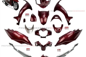 Bộ dàn áo Lead 125 2018 màu Đỏ Đô Bạc phiên bản Tiêu Chuẩn (16 món), Bộ vỏ nhựa màu Lead 2 val 2017 2019 2020 2021