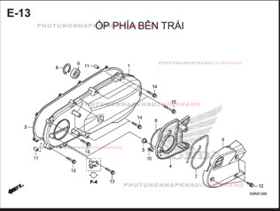 E13 – ỐP PHÍA BÊN TRÁI – HONDA SH MODE 125 (K29M)