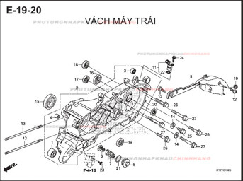 E19-20 – VÁCH MÁY TRÁI – HONDA LEAD 125 2017 (K12V)