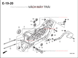 E19-20 – VÁCH MÁY TRÁI – HONDA SH MODE 125 (K29M)