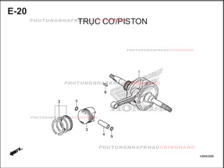 E20 – TRỤC CƠ PISTON – HONDA SH MODE 125 (K29M)