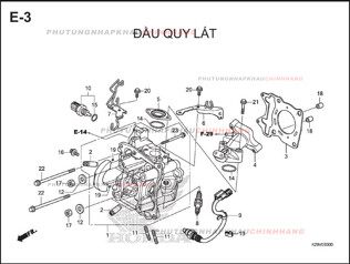 E3 – ĐẦU QUY LÁT – HONDA SH MODE 125 (K29M)