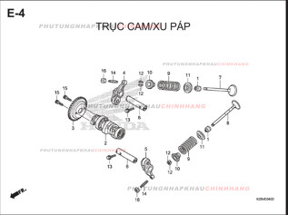 E4 – TRỤC CAM XU PÁP – HONDA SH MODE 125 (K29M)