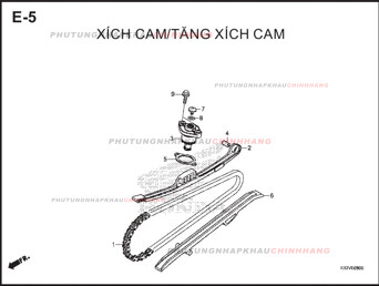 E5 – XÍCH CAM – HONDA LEAD 125 2017 (K12V)