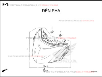 F1 – ĐÈN PHA – HONDA FUTURE 125 2018 (K73)