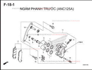 F18-1 – NGÀM PHANH TRƯỚC (ABS) – HONDA SH MODE 125 (K29M)