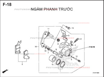F18 – NGÀM PHANH TRƯỚC – HONDA LEAD 125 2017 (K12V)