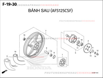 F19-30 – BÁNH SAU – HONDA FUTURE 125 2018 (K73)
