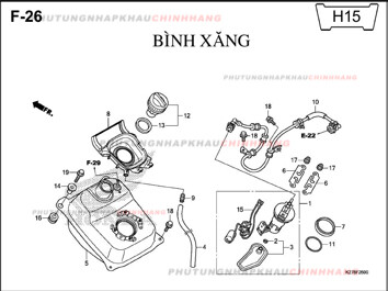 F26 – BÌNH XĂNG – HONDA AIR BLADE 125 2013 (K27)