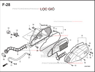 F28 – LỌC GIÓ – HONDA SH MODE 125 (K29M)