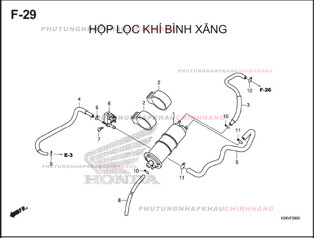 F29 – HỘP LỌC KHÍ BÌNH XĂNG – HONDA SH MODE 125 (K29M)