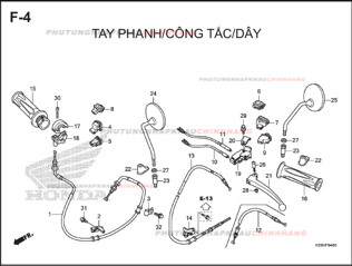 F4 – TAY PHANH CÔNG TẮC DÂY – HONDA SH MODE 125 (K29M)