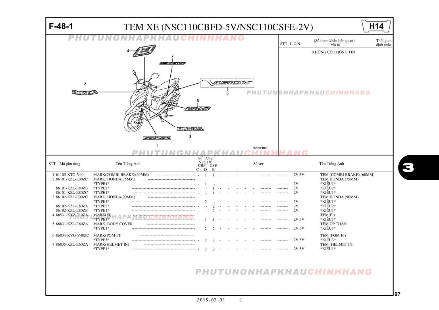 F48-1 - TEM XE - HONDA VISION 110 2011 (KZL)