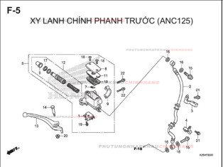 F5 – XY LANH CHÍNH PHANH TRƯỚC – HONDA SH MODE 125 (K29M)