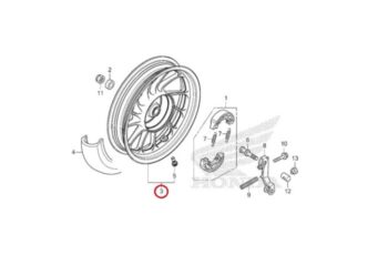 Mâm sau Bạc Sh Mode 125 4 val 2021 2022 2023 2024 2025, Bánh mâm Vành xe Sh Mode 4 val K1N