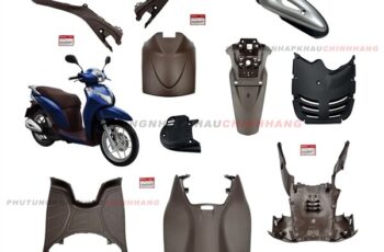 Bộ nhựa nhám Sh Mode 125 2013-2020 (11 món) màu Nâu bản Khóa Chìa, Dàn mủ nhám đen SH Mode 2 val 2014 2015 2016 2017 2018 2019