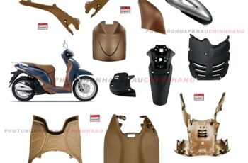 Bộ nhựa nhám Sh Mode 125 2013-2020 (12 món) màu Vàng Nâu bản Khóa Smartkey, Dàn mủ nhám đen SH Mode 2 val 2014 2015 2016 2017 2018 2019