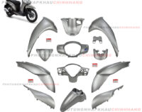 Dàn áo Sh Mode 125 2016 2017 màu Bạc Nhám (13 món), Bộ nhựa màu xe Sh Mode 2 val 2013 2014 2015 2018 2019 2020