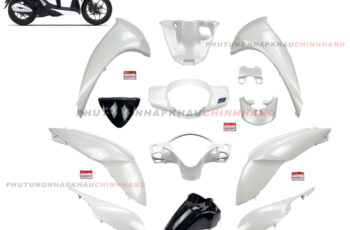 Dàn áo Sh Mode 125 2019 2020 màu Trắng Đen bản Cá Tính (13 món), Bộ nhựa màu xe Sh Mode 2 val 2013 2015 2016 2017 2018