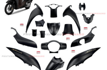 Dàn áo Sh Mode 125 2022 2023 màu Đen Nhám ABS bản Đặc Biệt (16 món), Bộ vỏ áo nhựa màu Sh Mode 4 val 2021 2024